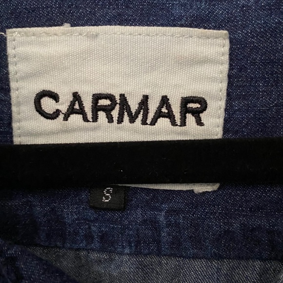 new LF Carmar ✶ Destroyed Denim Button Down BD Shirt ✶ Chambray Mineral Wash ✶ - Picture 8 of 16